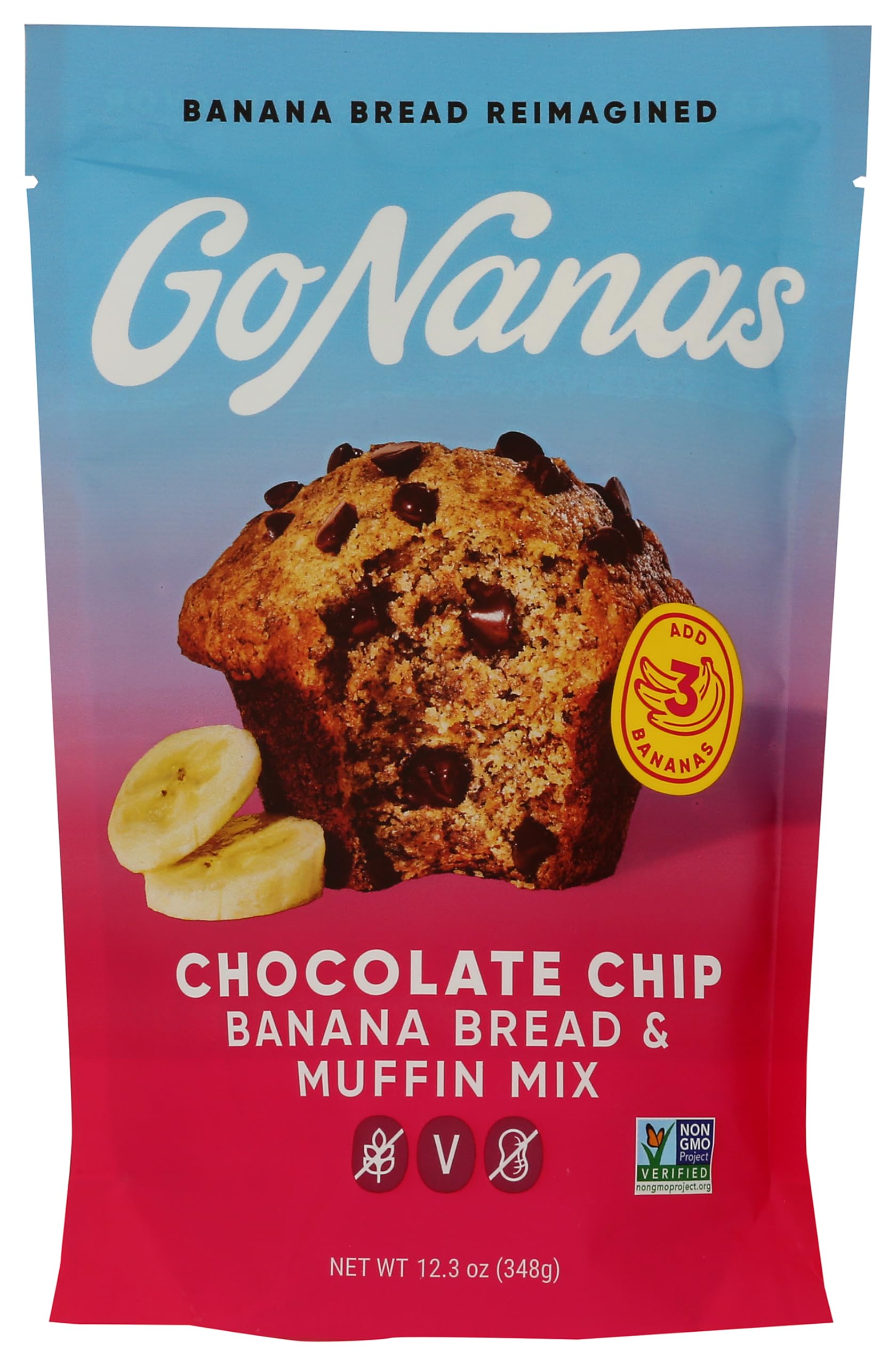 Amazon.com : Go Nanas, Mix Banana Bread Chocolate Chip, 12.3 Ounce